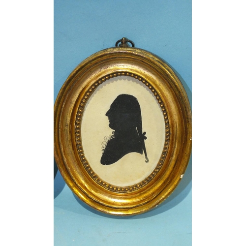 620 - Francis Torond, John and Arthur Shakespeare, two late 18th century painted oval silhouette portraits... 