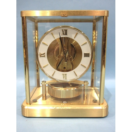 803 - A Jaeger LeCoultre Atmos clock no.622564, 22.5cm high, 20cm wide, marked Swiss 540, (appears to work... 