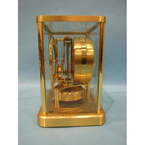 803 - A Jaeger LeCoultre Atmos clock no.622564, 22.5cm high, 20cm wide, marked Swiss 540, (appears to work... 