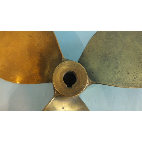 807 - A bronze ship's propeller no.4380/65, dated 1917, 43cm diameter.