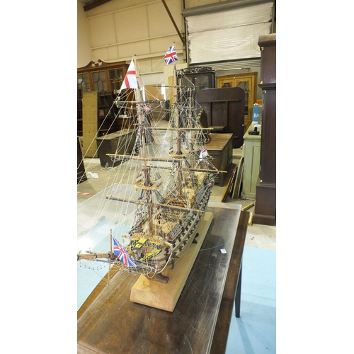 815 - A contemporary-built wood model of HMS Victory, well-constructed with full rigging and deck details,... 