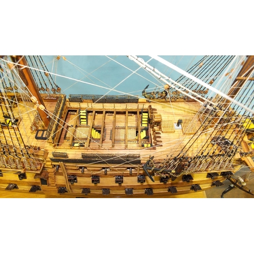 815 - A contemporary-built wood model of HMS Victory, well-constructed with full rigging and deck details,... 