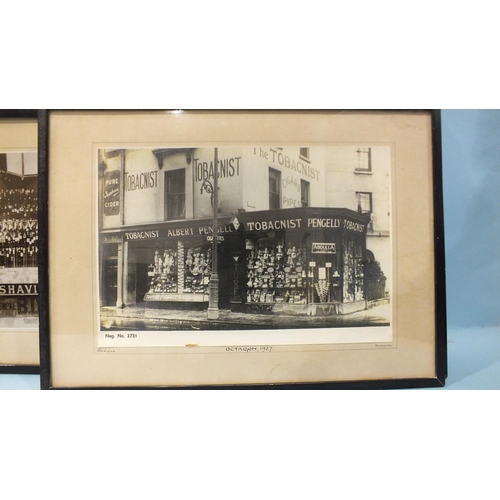 871 - Three photographs of Plymouth tobacconist's shops: Albert Pengelly 102 Fore Street Devonport 1898, B... 