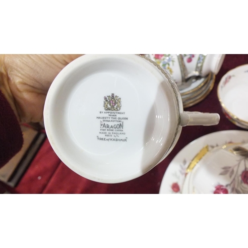 126 - Twenty-one pieces of Paragon Fascination tea ware, nineteen pieces of Paragon Tree of Kashmir tea wa... 