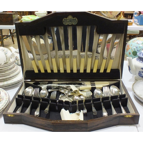 136 - A collection of plated cutlery and other plated ware.