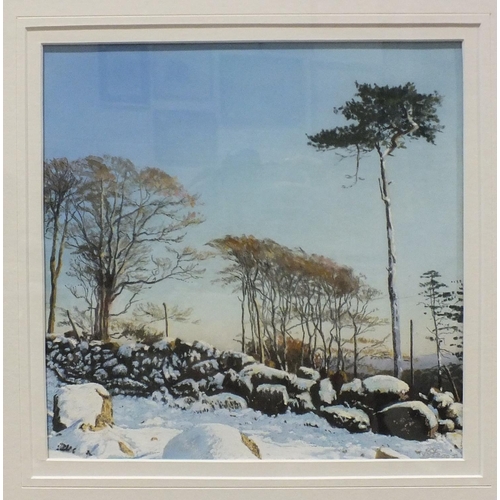 77 - Jan Spiller, MEWSTONE FROM WEMBURY, signed oil on canvas, 40 x 51cm; Keith Stott, WINTER AT GLASSCOM... 