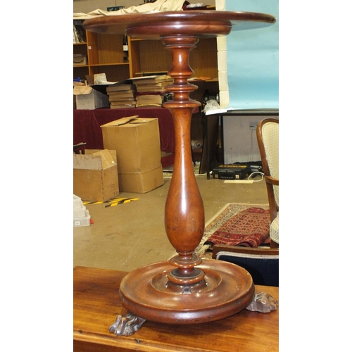 2 - A Victorian mahogany tripod table, the circular top on turned column and down-swept legs, 53cm diame... 