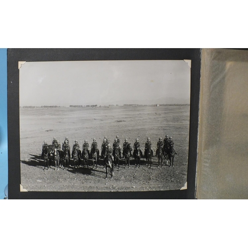 103 - An album of black and white photographs of the British Army (Artillery) in India c1935, compiled by ... 