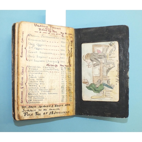 104 - A small hand-written book compiled by Cmdr L B Watts RNV, covering his WWI and later service, with d... 