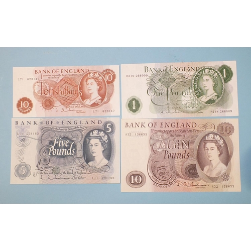 130 - A collection of four Bank of England uncirculated Hollom Portrait Series C bank notes: ten pounds A3... 