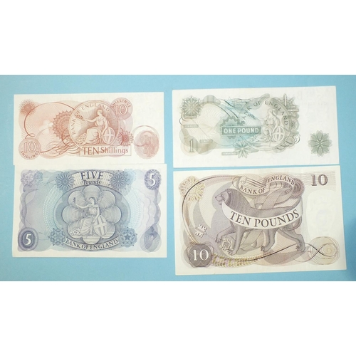 130 - A collection of four Bank of England uncirculated Hollom Portrait Series C bank notes: ten pounds A3... 