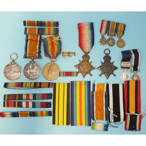 163 - A WWI pair to Pte N Shoer 8th SAI: British War Medal and Victory Medal, with ribbon bar, a Royal Nav... 