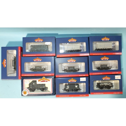 253 - Bachmann, OO gauge, ten boxed wagons, including two Axminster Carpets, one James Durnford & Son,... 