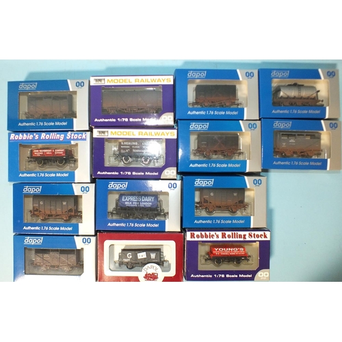 259 - Dapol OO gauge, fourteen boxed wagons, (14).