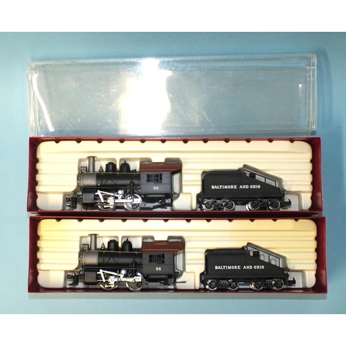 273 - Rivarossi HO gauge, two 1225 American outline class C16a 0-4-0 locomotives, 