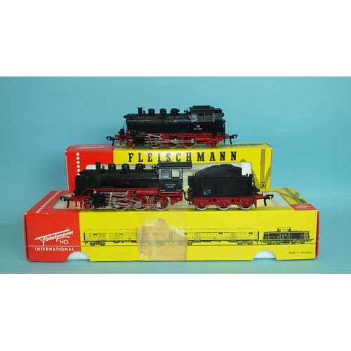 291 - Fleischmann HO gauge, 4140 DB 2-6-0 locomotive RN 24074 and 4064 DB 2-6-2 tank locomotive RN 064 389... 