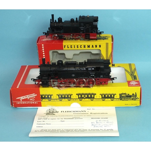 292 - Fleischmann HO gauge, 4094 DB 0-10-0 tank locomotive RN 941730, (boxed with guarantee card) and 4016... 