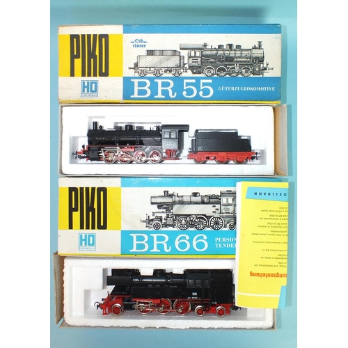 294 - Piko HO gauge, BR66 DB 2-6-4 tank locomotive RN 66002, (boxed with instruction booklet) and BR55 DB ... 