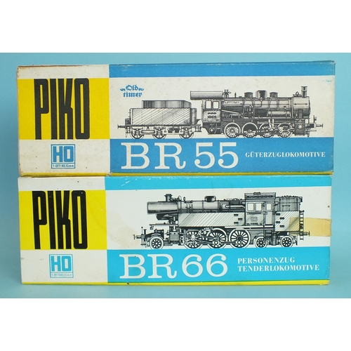 294 - Piko HO gauge, BR66 DB 2-6-4 tank locomotive RN 66002, (boxed with instruction booklet) and BR55 DB ... 