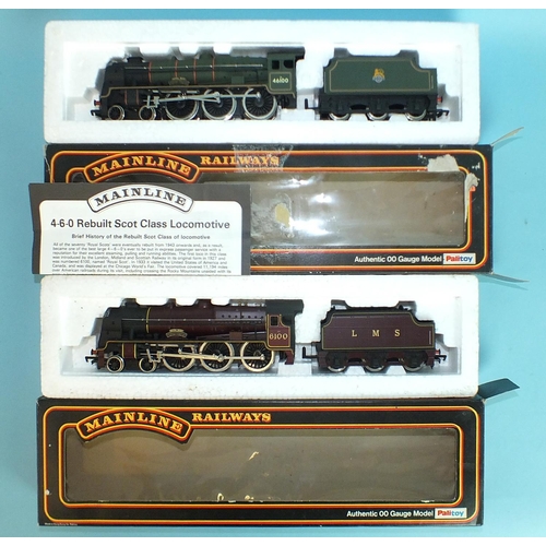 297 - Mainline OO gauge, 37-057 BR 4-6-0 7P Rebuilt Scot Class locomotive RN46100 and 37-060 LMS 4-6-0 Reb... 