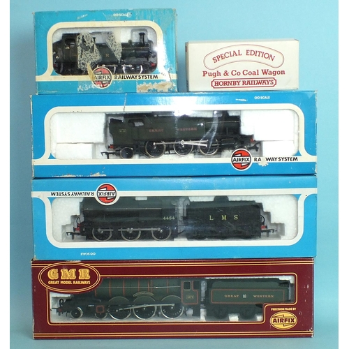 299 - Airfix OO gauge, four boxed locomotives: 54124-2 GWR 4-6-0 Castle Class, RN4073, 54122-6 LMS 0-6-0 F... 