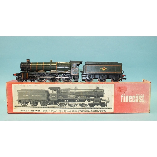 324 - Wills Finecast OO gauge, GWR Hall Class 4-6-0 locomotive kit (completed) RN5901, (boxed) and two unb... 