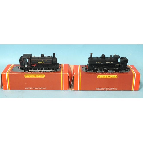 347 - Hornby OO gauge, R158 GWR 0-6-0T Pannier tank locomotive and R861 LNER 0-6-0T Class J52 tank locomot... 