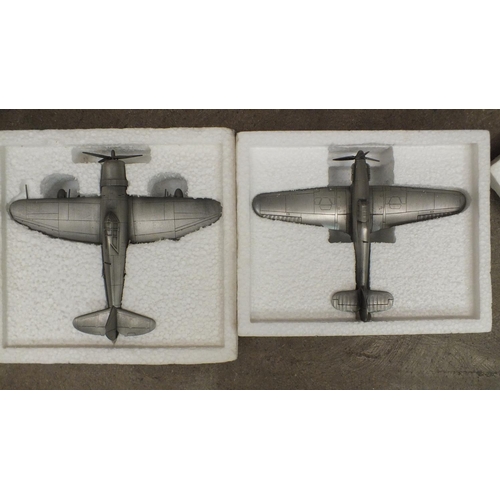 426 - Danbury Mint, eighteen pewter aircraft models, all boxed, with RAF Museum certificate signed by Grou... 