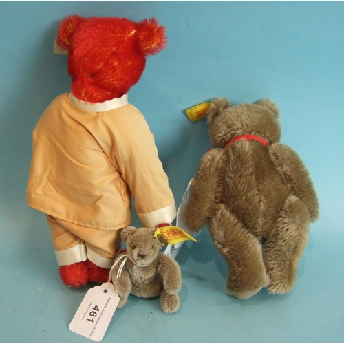 461 - Steiff, a modern Steiff Baby Alonzo, 23cm and two small 0202 Steiff teddy bears, 18cm and 7cm, al wi... 