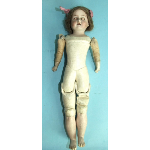 Antique 22” Armand Marseille Bisque Head Chest Kid Limbs-370 Boy Doll Sleep  Eyes - Ellis Antiques