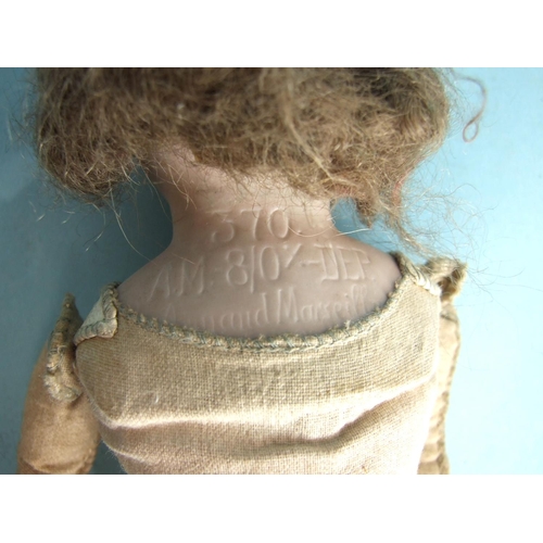 468 - An Armand Marseille bisque shoulder-head doll marked 370, AM 8/Ox, DEP, Armand Marseille with sleepi... 