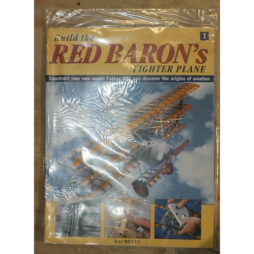 477 - Build the Red Baron's Fighter Plane by Hachette, 1:8 scale model in 1-100 parts, unopened, with maga... 