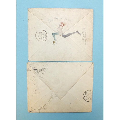 99 - A selection of ten Queen Victoria hand-illustrated envelopes from the Isle of Man to same address in... 