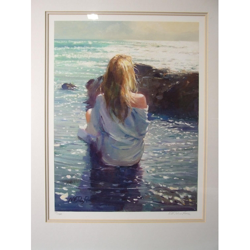 1 - After Nicholas St John Rosse, 'Young girl sitting on the beach', a signed limited-edition print numb... 
