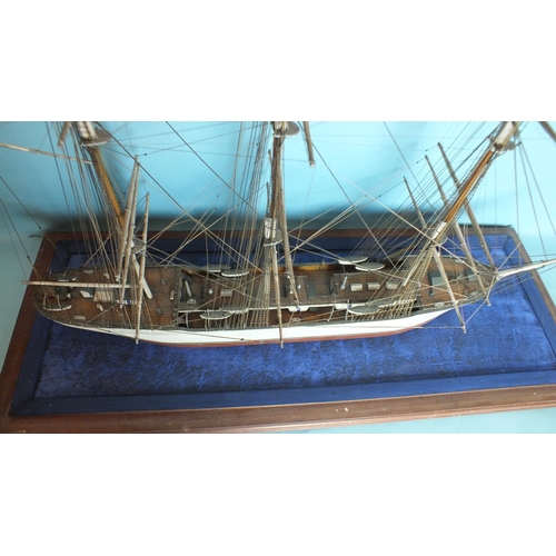 149 - A well-executed wooden watering model of a sail training ship Suomen Joutsen, (formerly Laennec and ... 