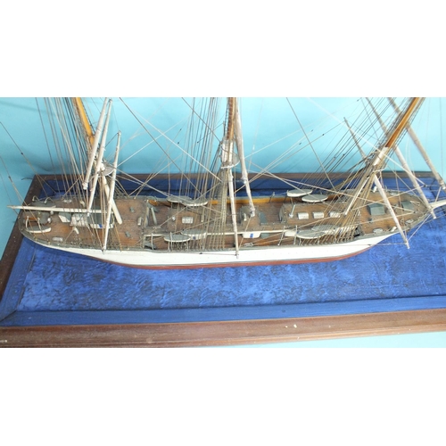 149 - A well-executed wooden watering model of a sail training ship Suomen Joutsen, (formerly Laennec and ... 