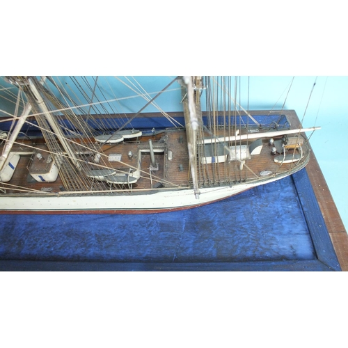 149 - A well-executed wooden watering model of a sail training ship Suomen Joutsen, (formerly Laennec and ... 