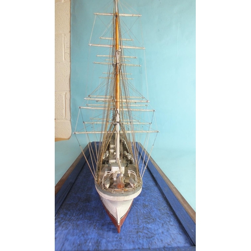 149 - A well-executed wooden watering model of a sail training ship Suomen Joutsen, (formerly Laennec and ... 