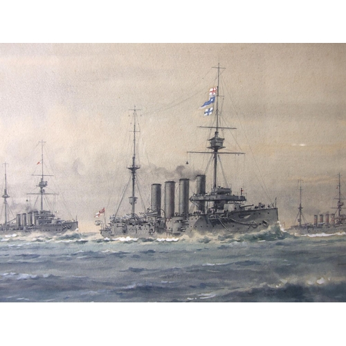 17 - Frank Watson Wood (1862-1953) 1ST CRUISER SQUADRON Signed watercolour, signed lower right Frank Wood... 