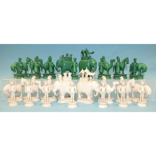 183 - A rare early-19th Century East India (John) Company ivory chess part-set, possibly Berhampore, one s... 