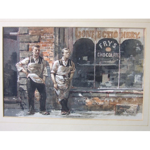25 - George Busby (1926-2005) FRY'S CHOCOLATE Signed ink and watercolour, dated '89, 17.5 x 27cm, titled ... 