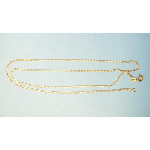 307 - An 18ct yellow gold serpentine-link neck chain, 52.5cm long, 5g.