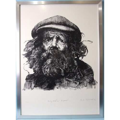 4 - After R O Lenkiewicz (1941-2002), 'Early drawing - Diogenes', signed limited-edition off-set lithogr... 