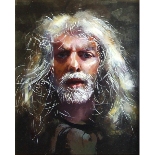 53 - Robert Oscar Lenkiewicz (1941-2002) SELF PORTRAIT Oil on board, twice-signed in black and red and ti...
