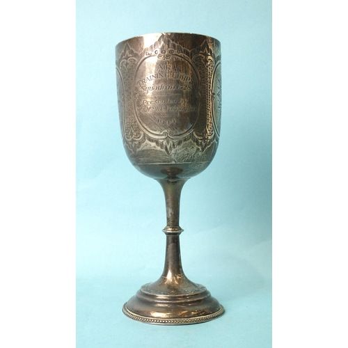 548 - A late-Victorian silver presentation cup inscribed Air Training Corps Squadron 1528, Presented by Mr... 