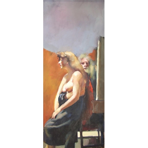 55 - Robert Oscar Lenkiewicz (1941-2002) ST ANTHONY, STUDY, THE PAINTER WITH TRACEY, THE MODEL SEMI-NUDE ... 