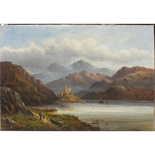 59 - Martin M Jacobi (British, b.1834) ELAN CASTLE, DUNCAN Signed oil on canvas, unframed, (relined), 41 ... 