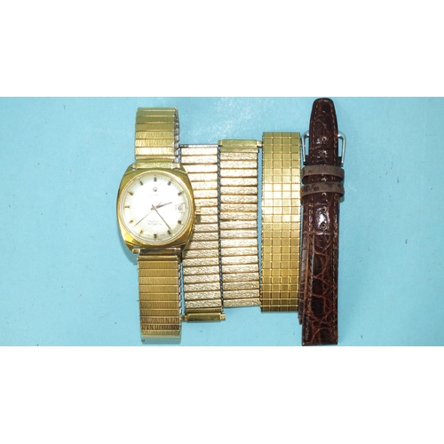 248 - A gentleman's Roamer Stingray Roto 44 date automatic wristwatch with date aperture, gold hands, cent... 