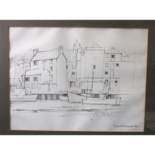 8 - Derek Holland (1927-2014) HOTEL DE VILLE AT PONTRIEUX Signed gouache, dated '94, 36 x 54cm, titled l... 