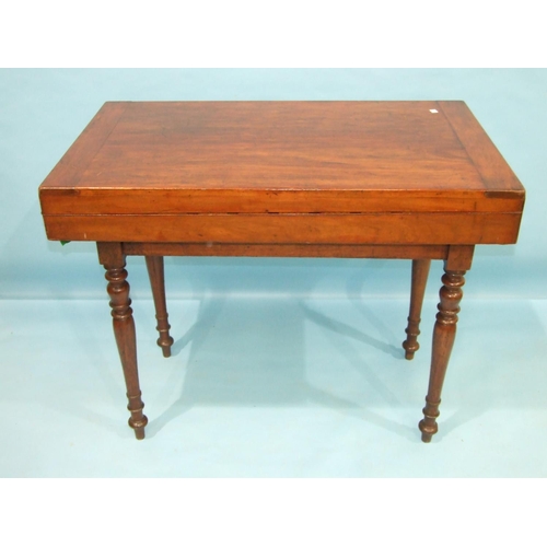 90 - An early-19th century mahogany bagatelle table, the folding top and baize lined interior with number... 